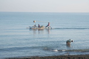 Vissers op de Bali zee.
